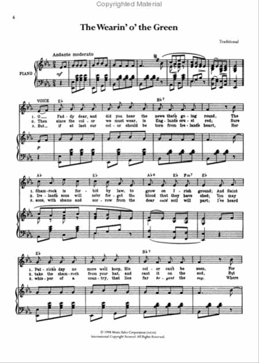 Over 200 Irish Songs and Dances Piano, Vocal, Guitar scores gallery preview page 2