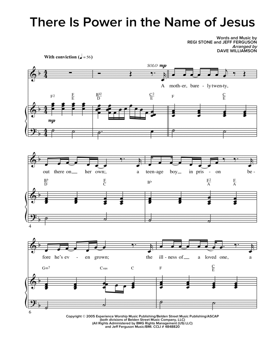 There Is Power In The Name Of Jesus 4-Part scores gallery preview page 1