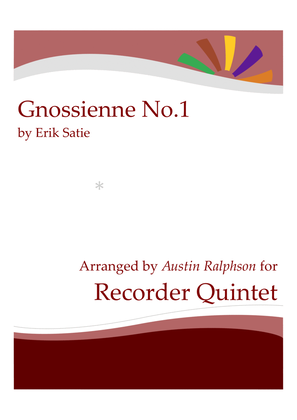 Book cover for Gnossienne No.1 (Erik Satie) - recorder quintet