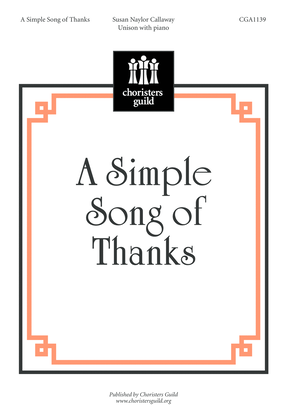 Book cover for A Simple Song of Thanks