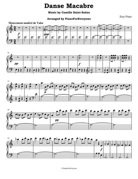 Danse Macabre - Saint-Saëns (Easy Piano) image number null