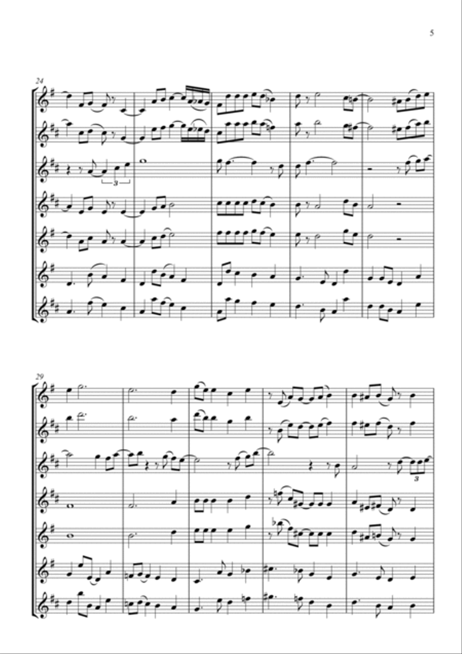Blue Christmas Blue Christmas Saxophone Quartet scores gallery preview page 5