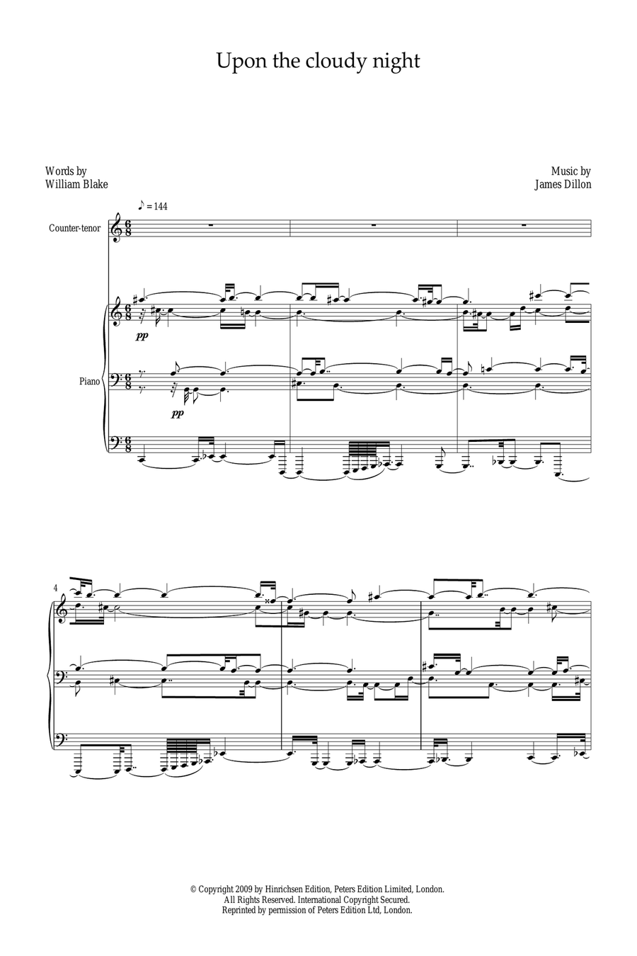Upon the cloudy night Upon the cloudy night Piano, Vocal scores gallery preview page 1