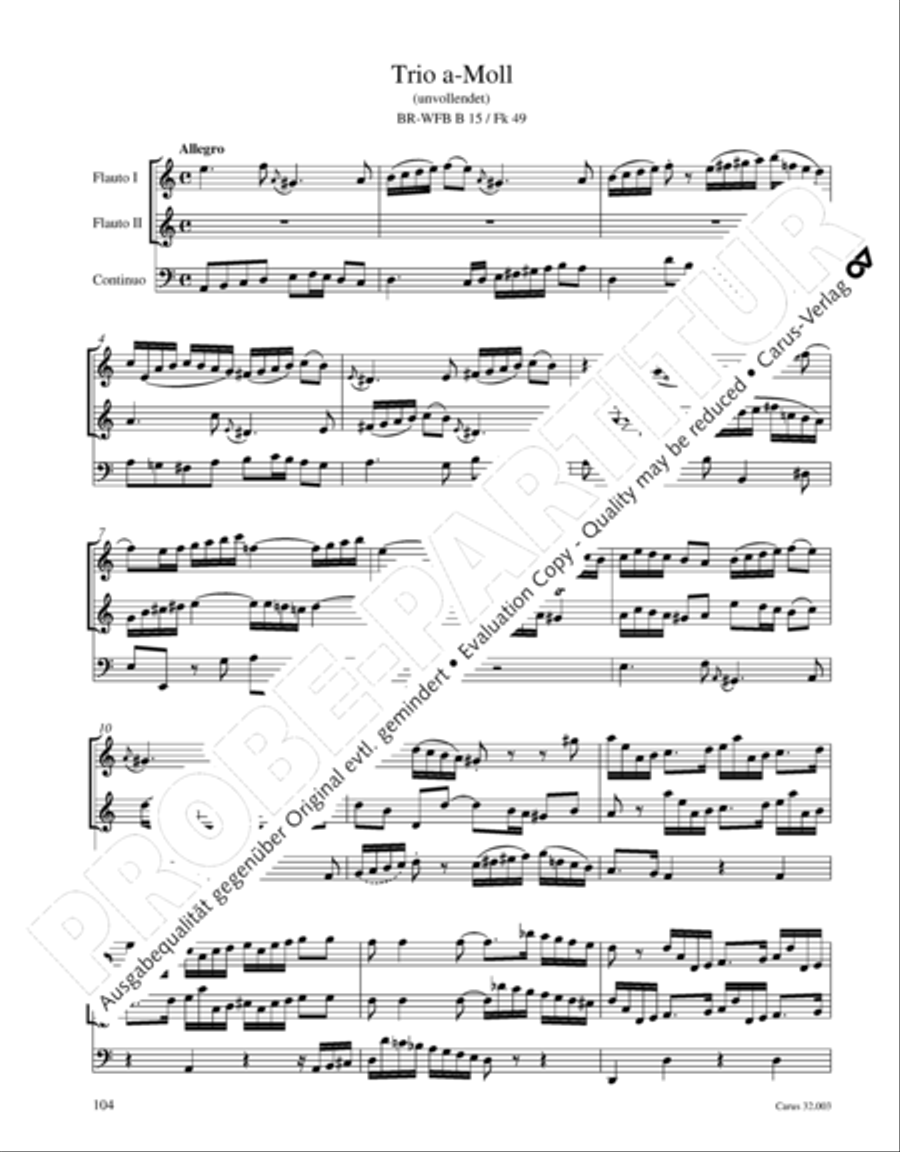 Gesamtausgabe Band 3 (Kammermusik: Duette, Solo- und Triosonaten) Score scores gallery preview page 125