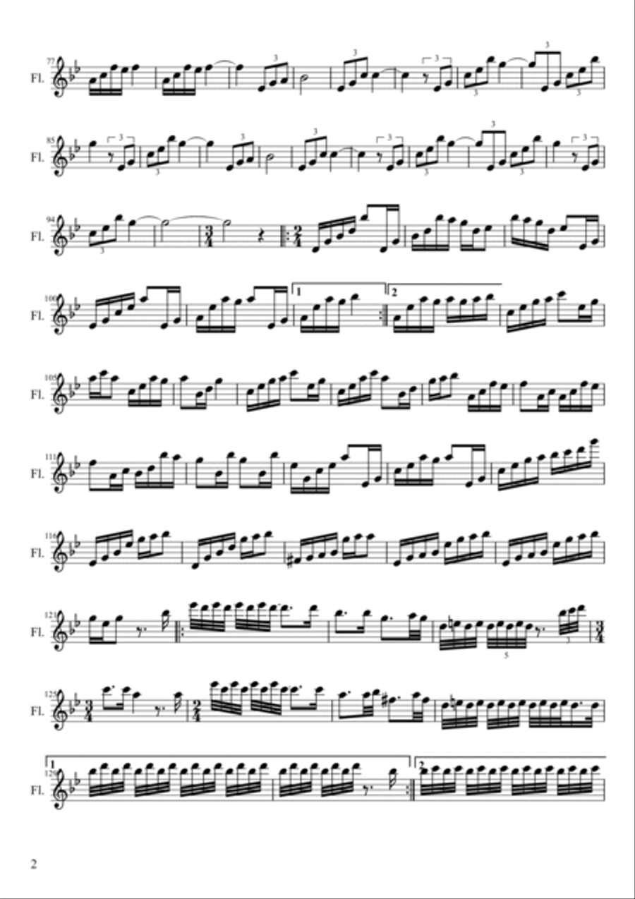 Cruising Wind (Partita for Flute) Flute Solo scores gallery preview page 2
