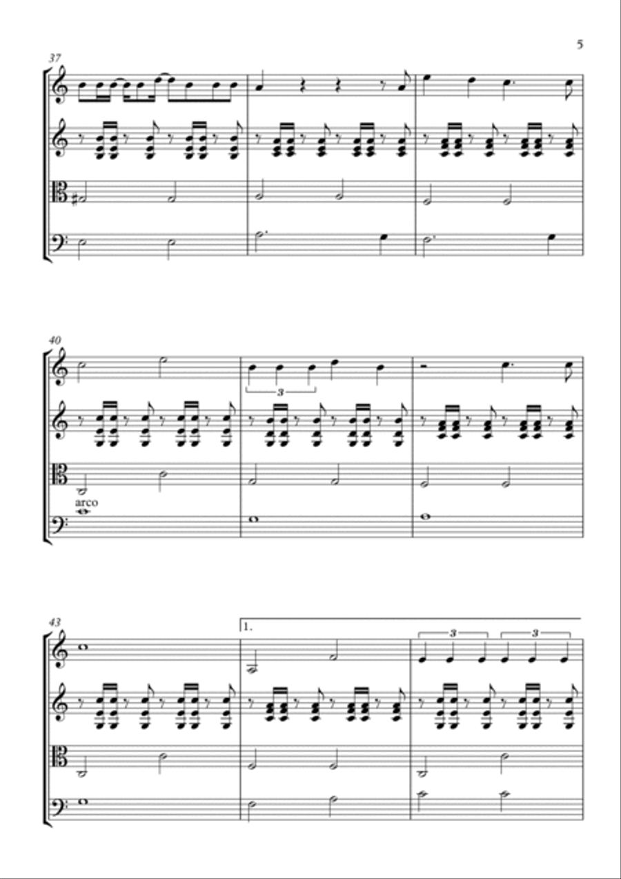 Over The Rainbow (from The Wizard Of Oz) String Quartet scores gallery preview page 5