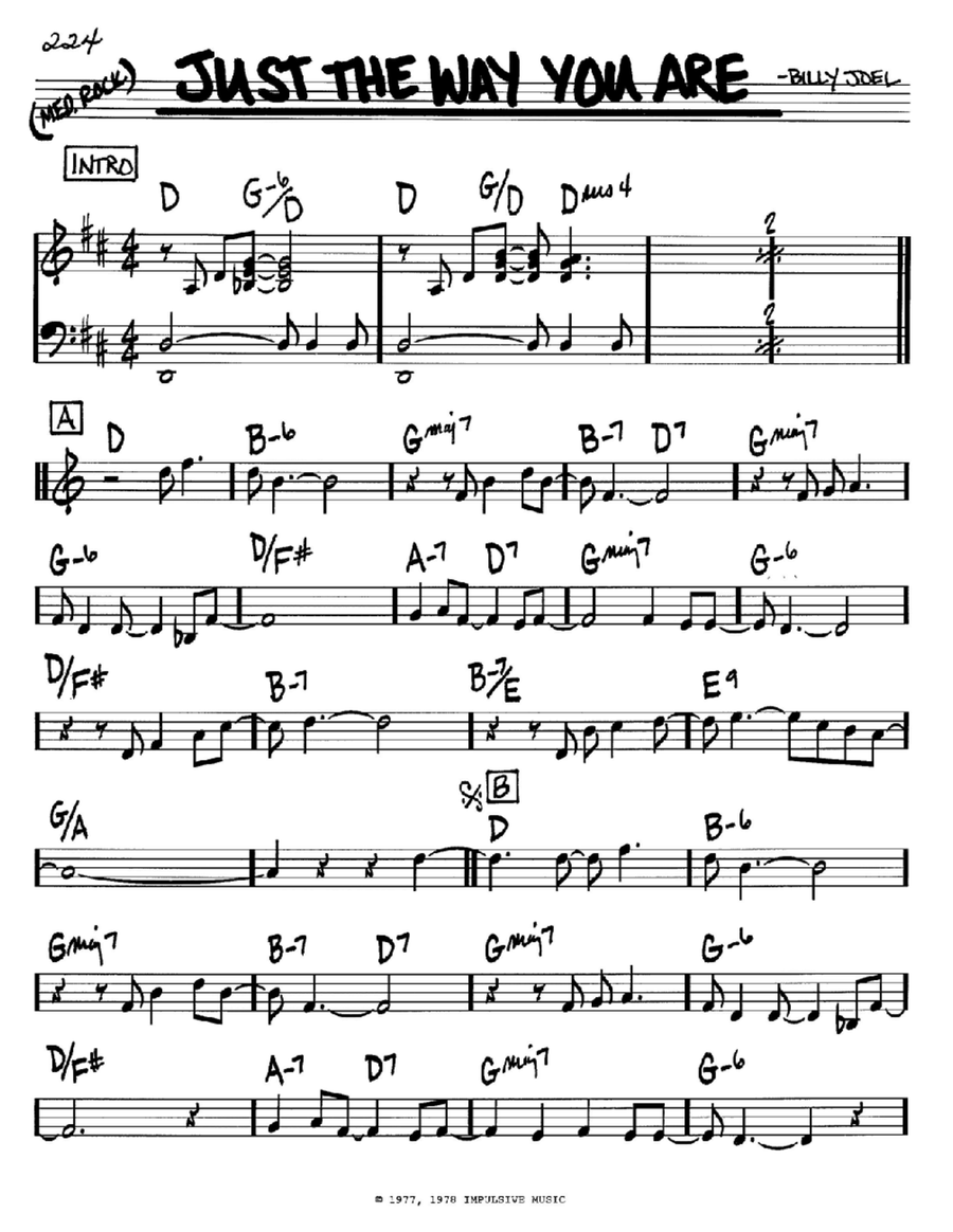 Just The Way You Are Just The Way You Are Piano scores gallery preview page 1