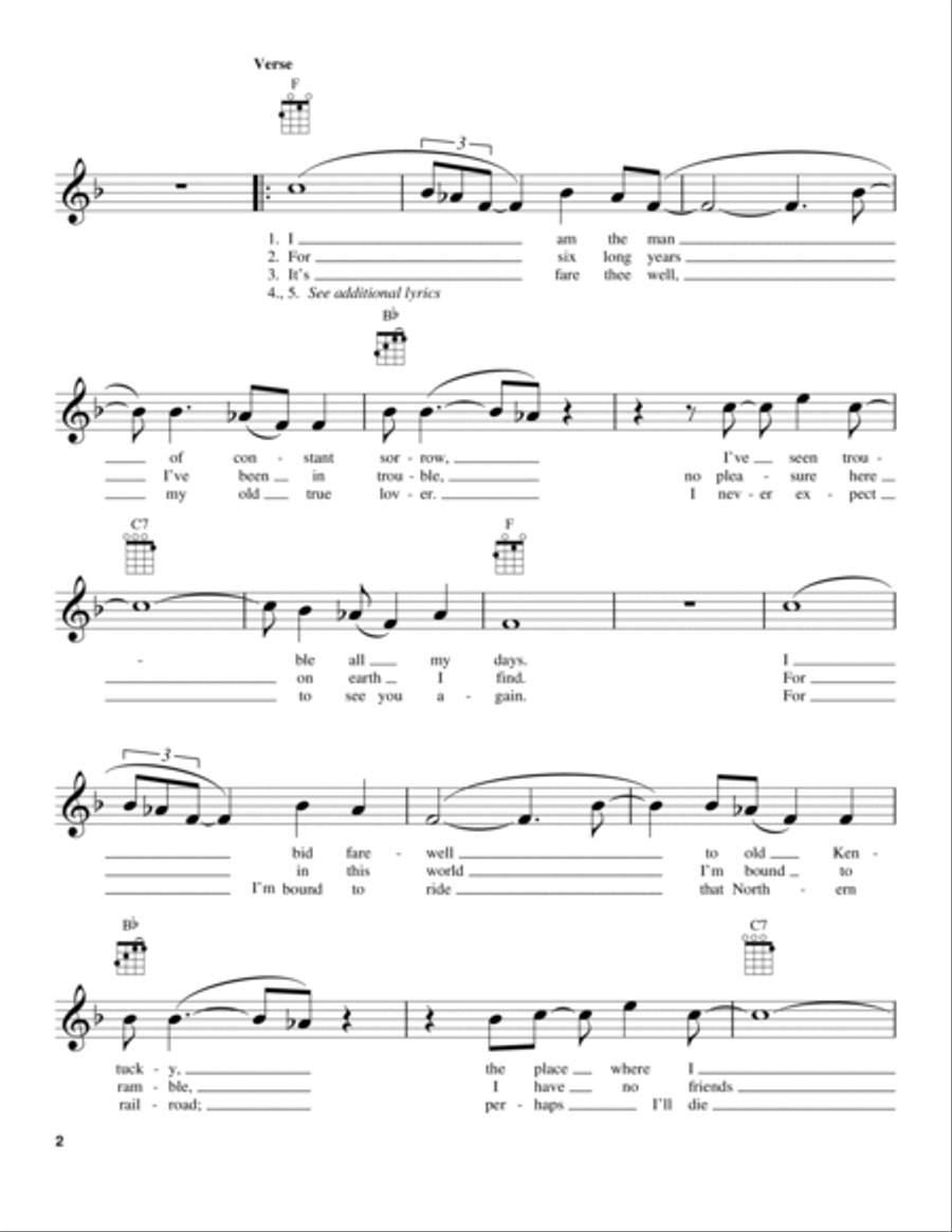 I Am A Man Of Constant Sorrow Ukulele scores gallery preview page 2