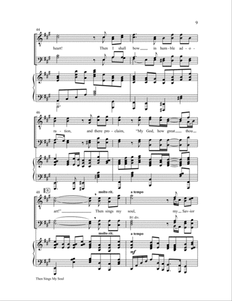 Then Sings My Soul (How Great Thou Art) Choir scores gallery preview page 9