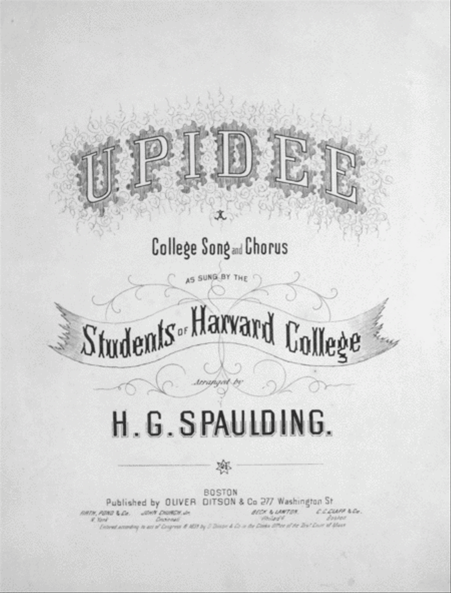 Upidee. College Song and Chorus Choir scores gallery preview page 1