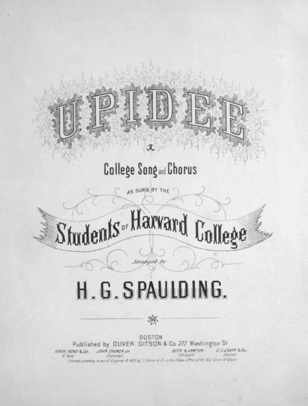 Upidee. College Song and Chorus