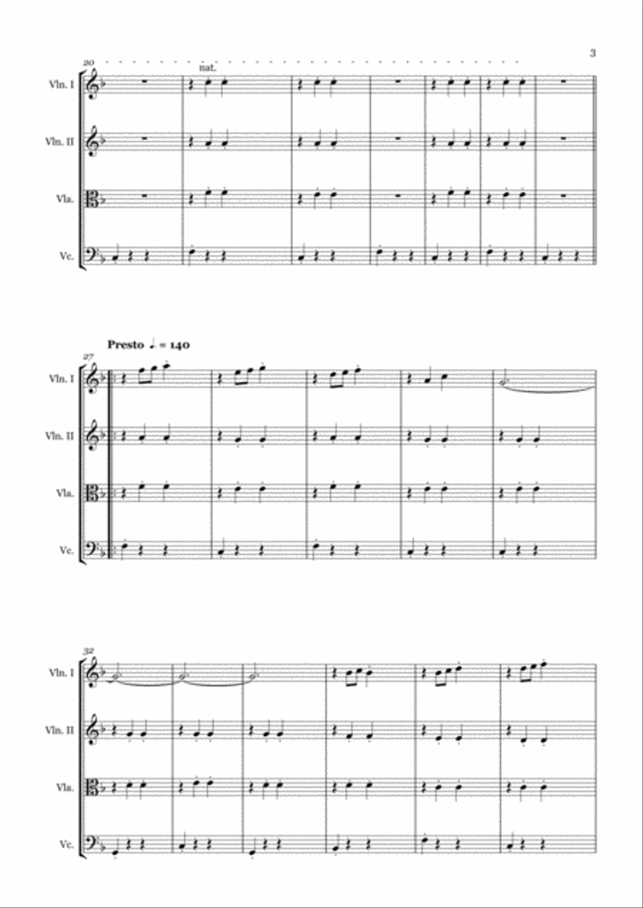 THE TRAM for String Quartet 'MV.1- Her First Day Remembered' String Quartet scores gallery preview page 3