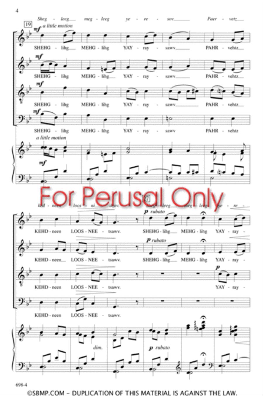 Loosin Yelav - SATB Octavo 4-Part scores gallery preview page 3