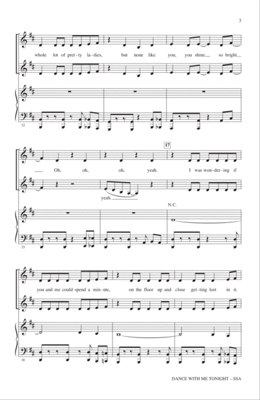 Dance With Me Tonight SSA scores gallery preview page 2