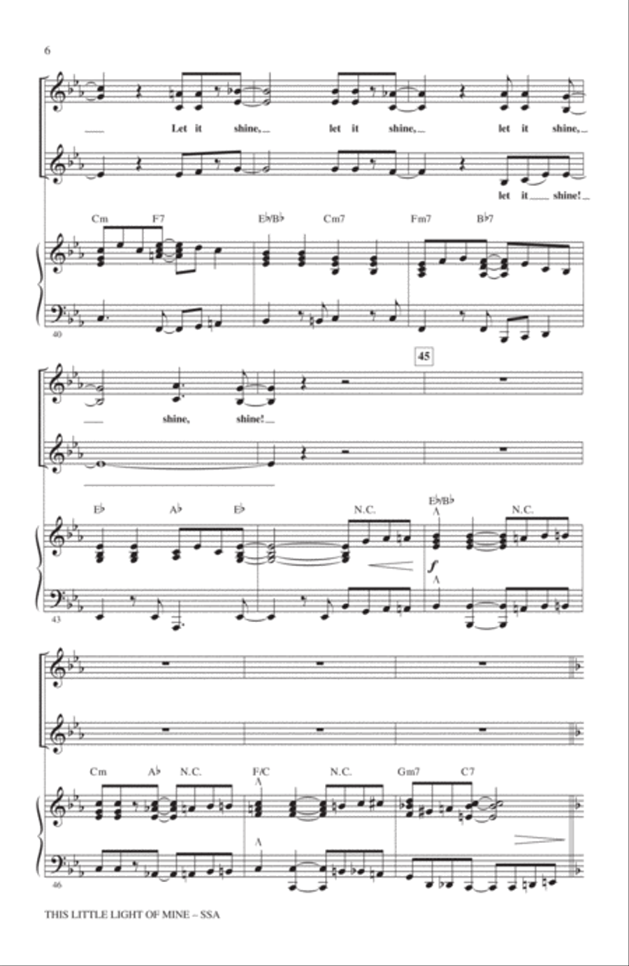 This Little Light Of Mine SSA scores gallery preview page 5