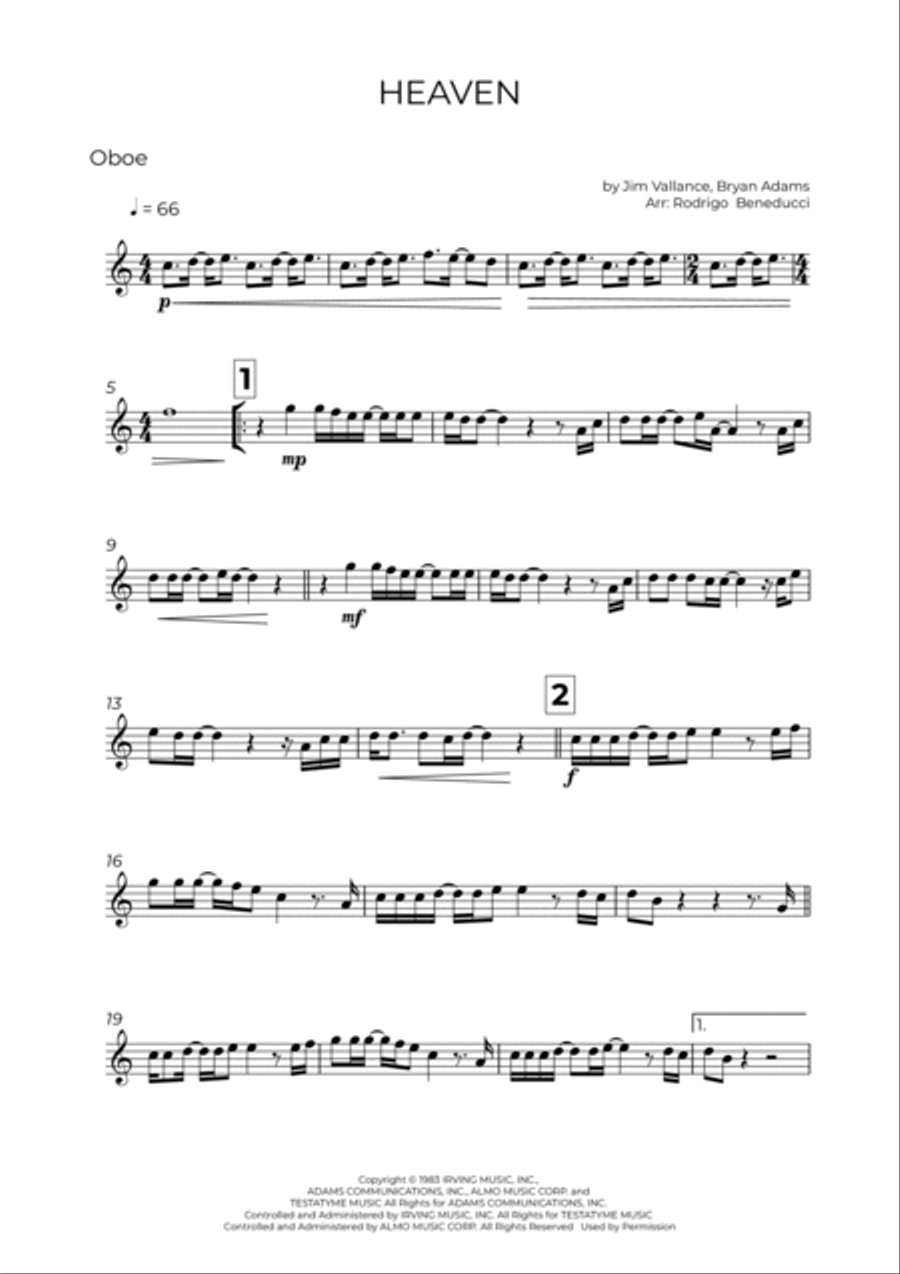 Heaven Oboe Solo scores gallery preview page 2