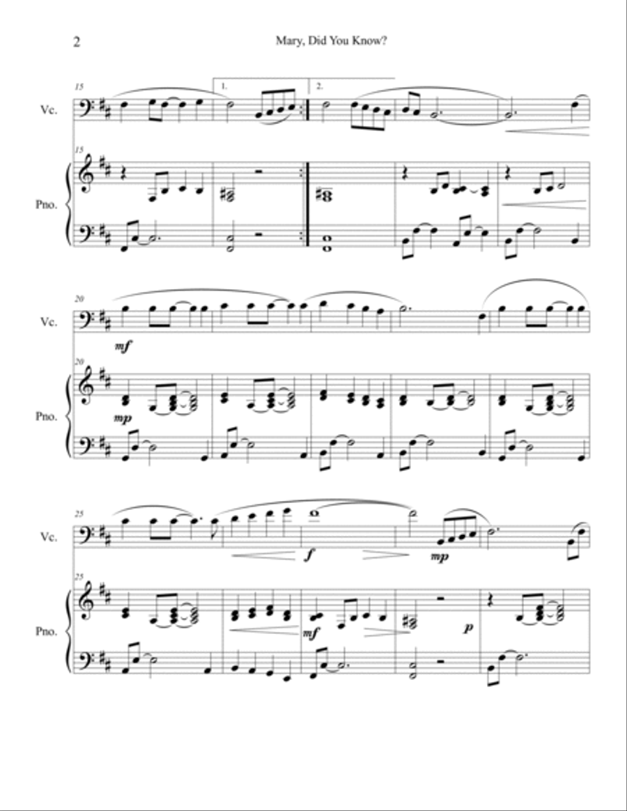 Mary, Did You Know? Piano scores gallery preview page 2