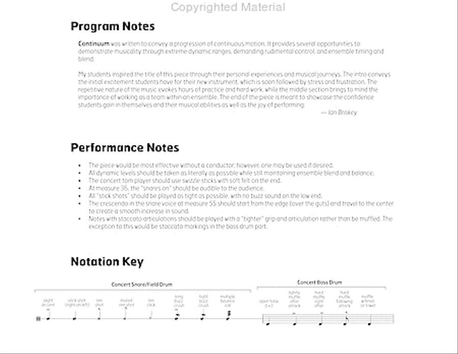 Continuum Percussion Ensemble scores gallery preview page 3
