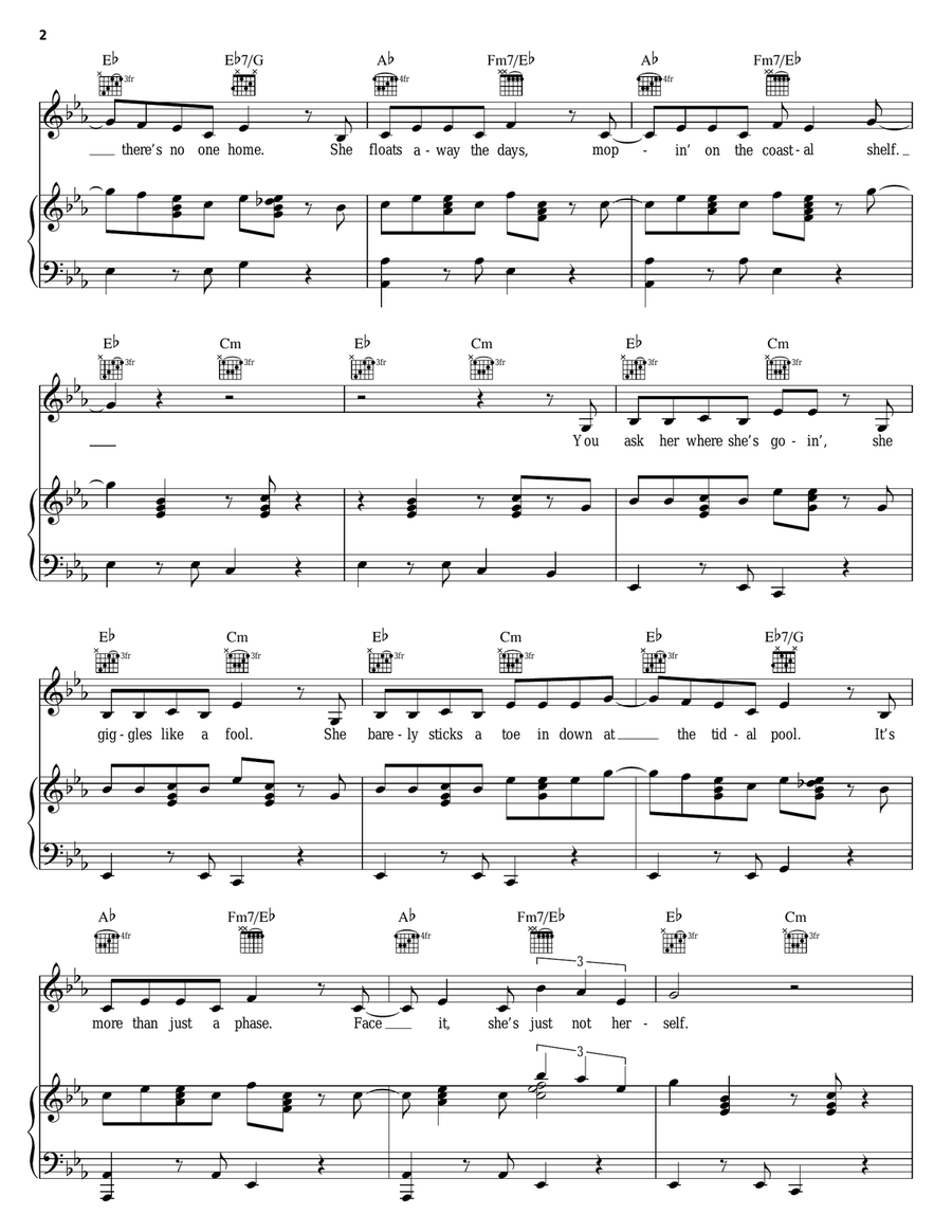 She's In Love (from The Little Mermaid: A Broadway Musical) Piano, Vocal, Guitar scores gallery preview page 2