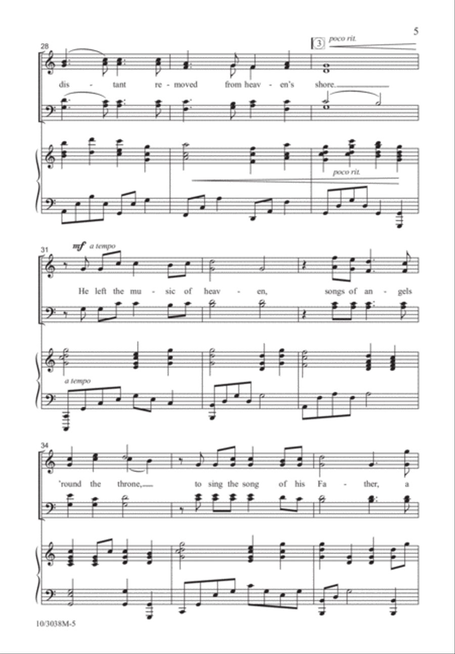 He Left the Music of Heaven Divisi scores gallery preview page 5