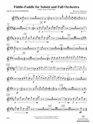 Fiddle-Faddle for Soloist and Full Orchestra: 2nd E-flat Alto Saxophone