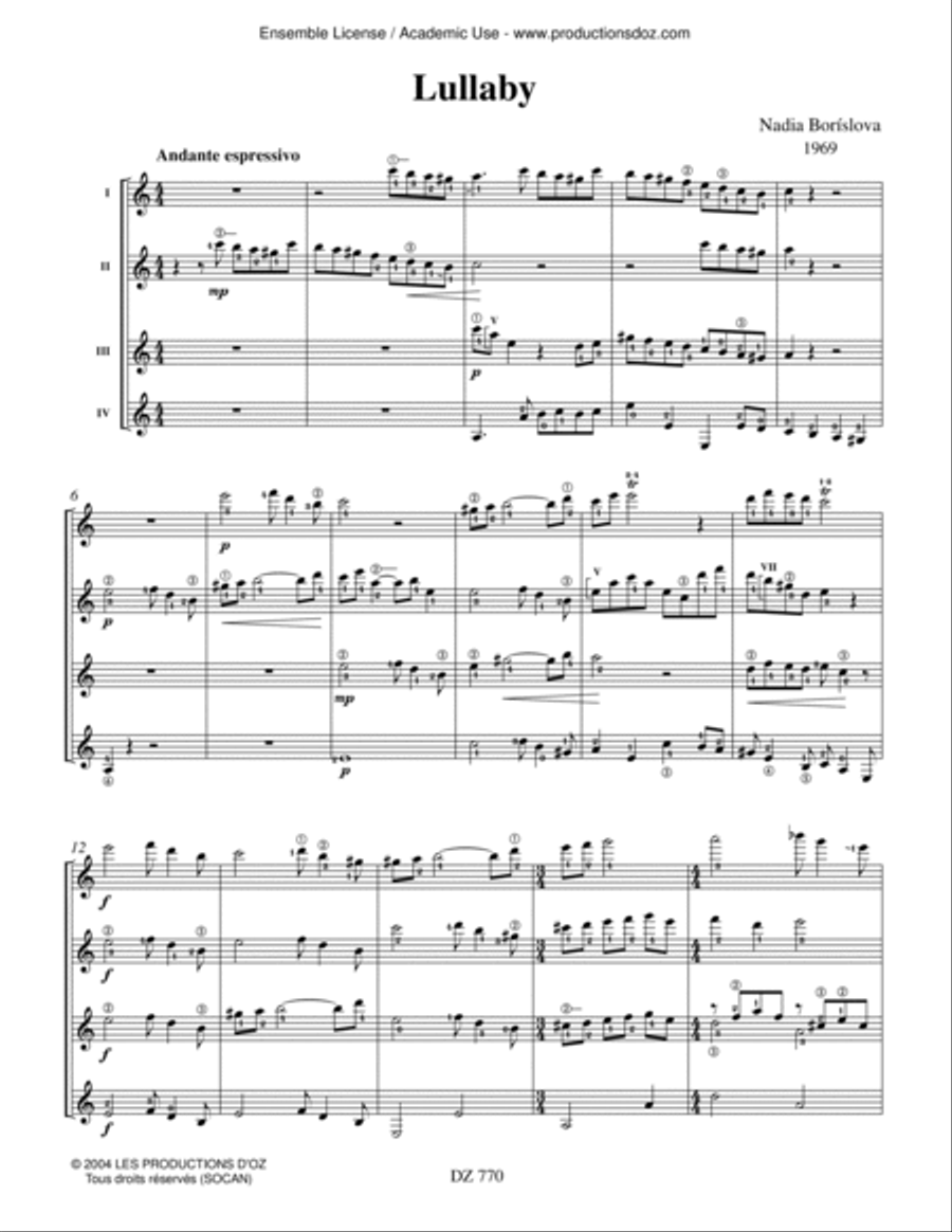Lullaby Guitar Ensemble scores gallery preview page 2
