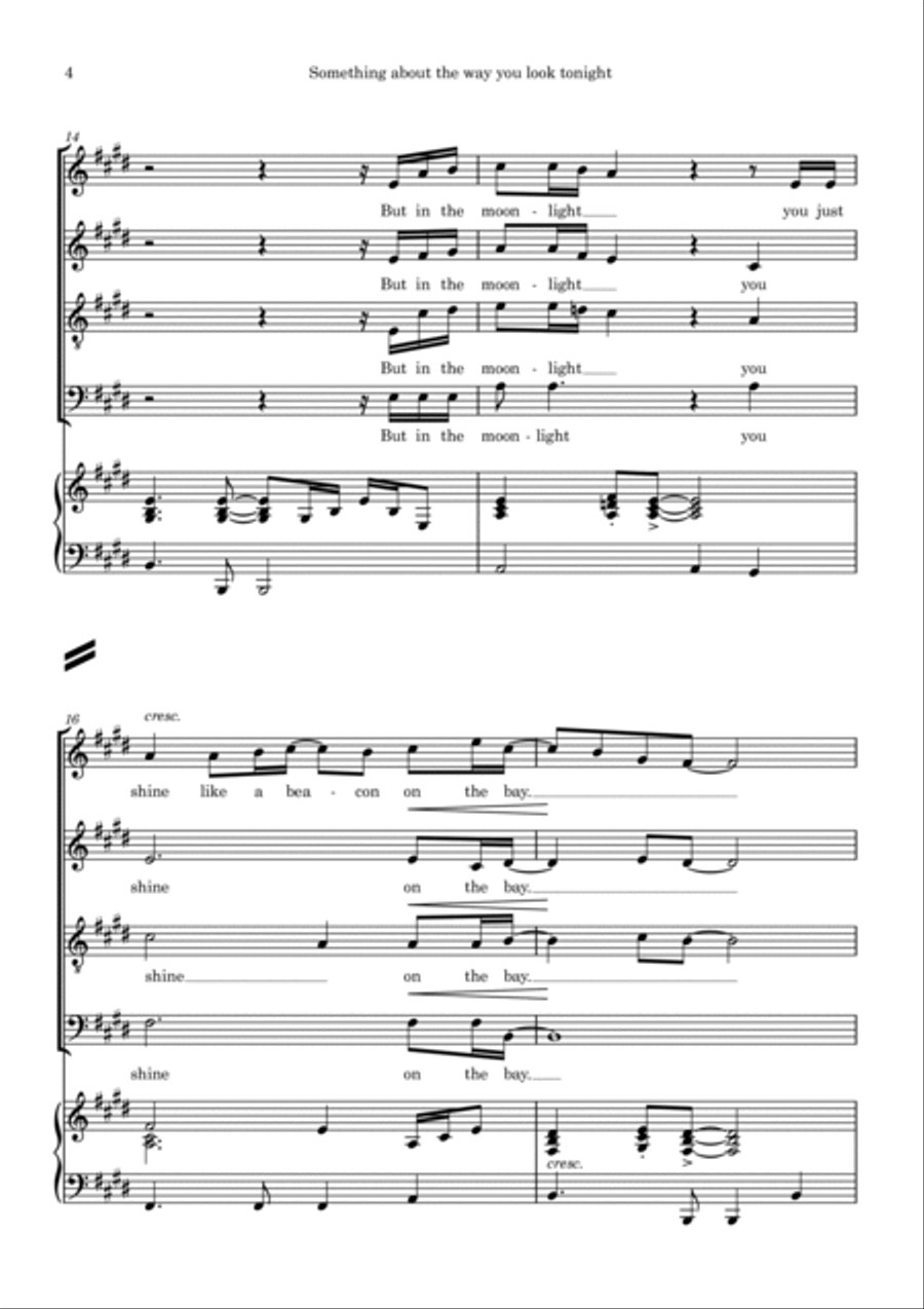 Something About The Way You Look Tonight 4-Part scores gallery preview page 4