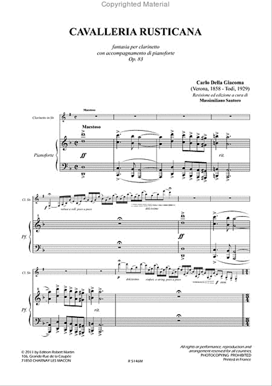 Cavalleria rusticana Clarinet Solo scores gallery preview page 2