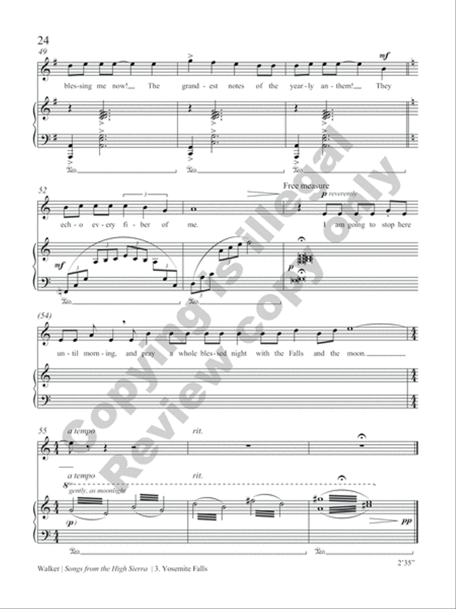 Songs from the High Sierra High Voice scores gallery preview page 12