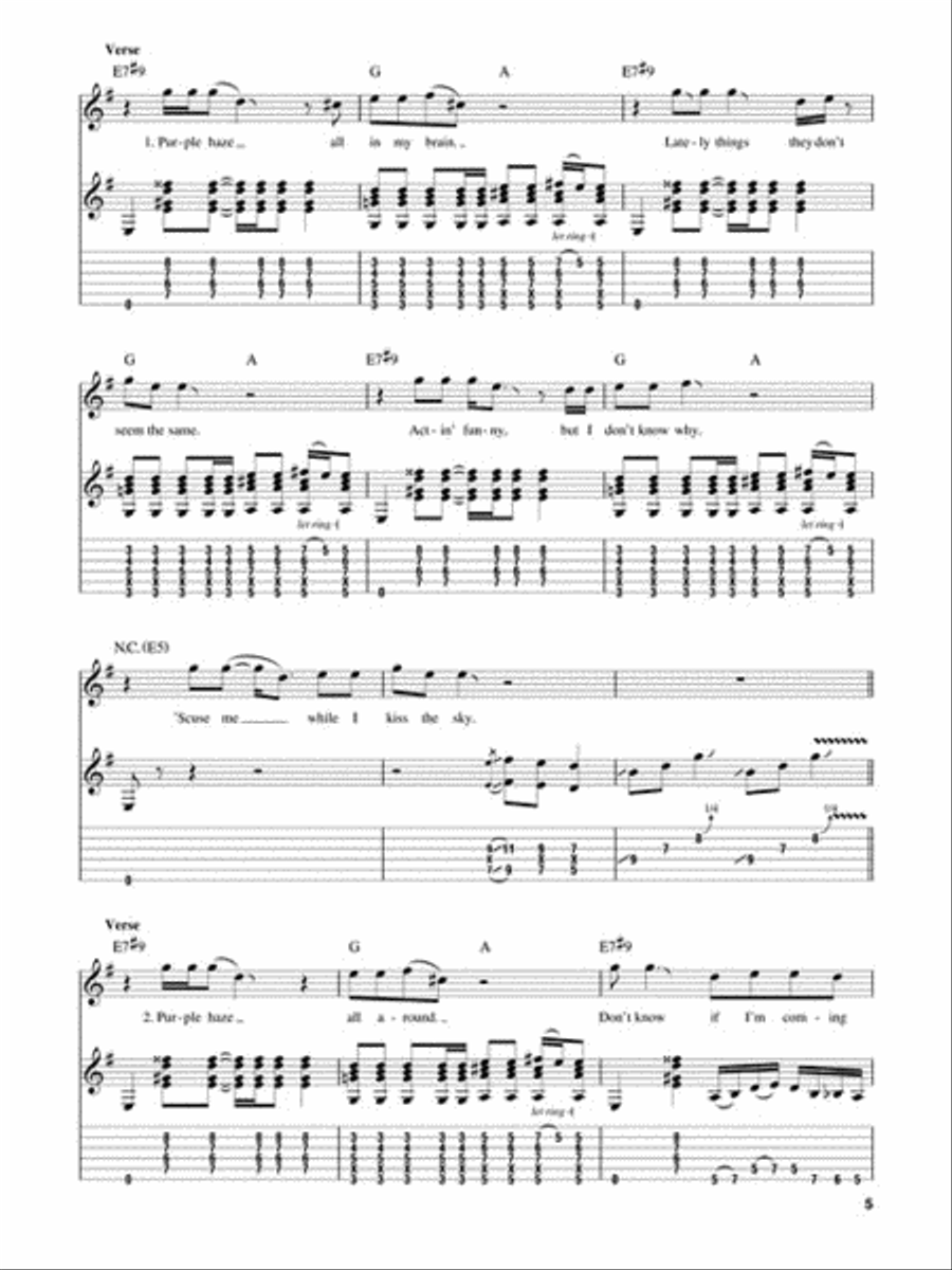 Jimi Hendrix Experience - Smash Hits Guitar Tablature scores gallery preview page 5