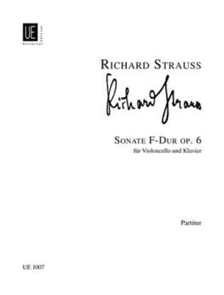 Book cover for Strauss - Sonata F Major Op 6 For Cello/Piano