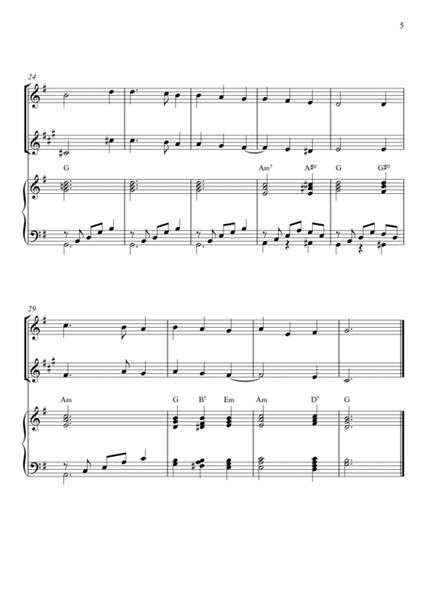 Traditional - Away In a Manger (Trio Piano, Oboe and Clarinet) with chords image number null