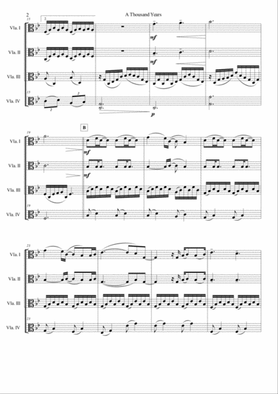 A Thousand Years A Thousand Years String Quartet scores gallery preview page 2