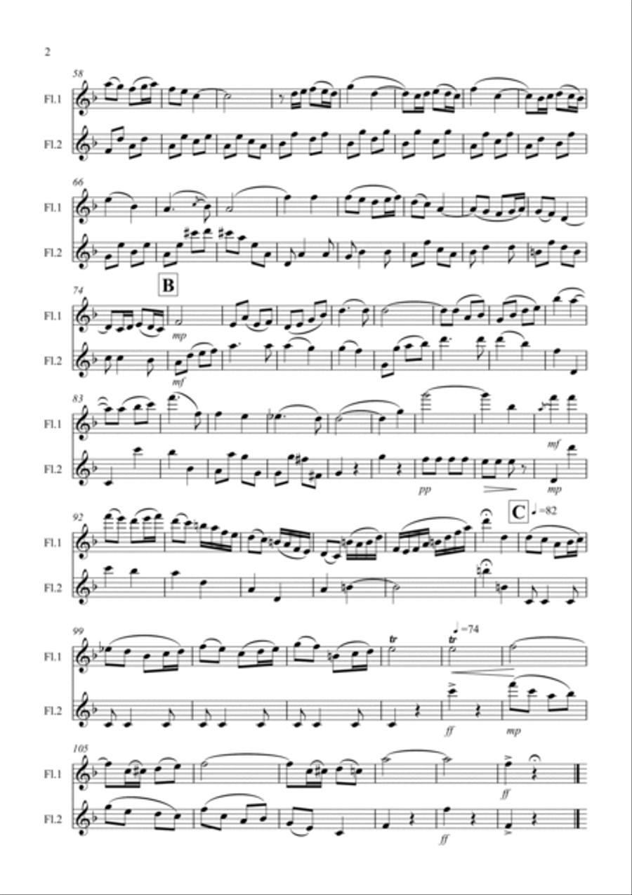 Chanson De Matin for Flute Duet Flute Duet scores gallery preview page 2