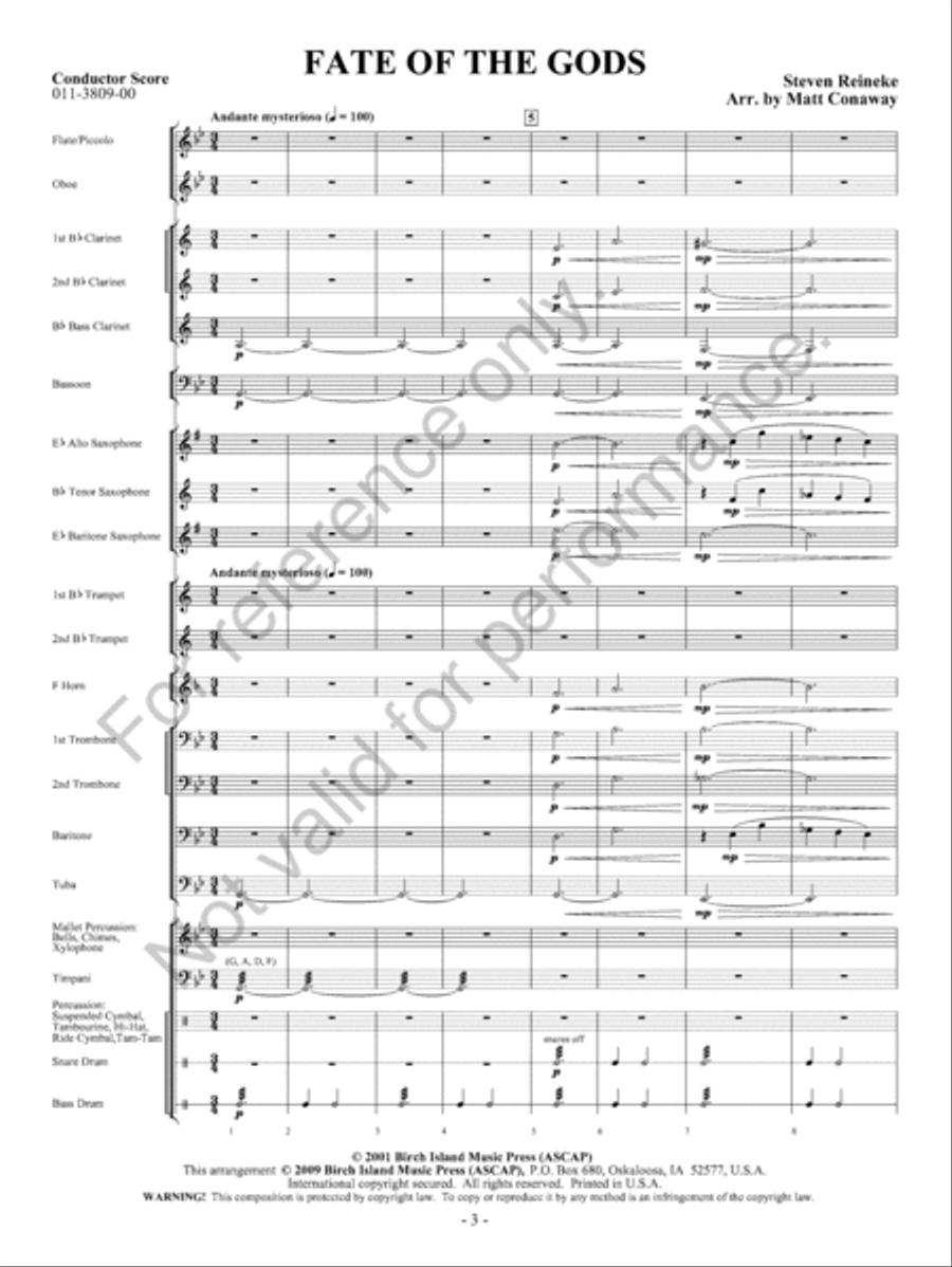 Fate of the Gods - Concert Band - Sheet Music | Sheet Music Plus