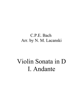 Book cover for Violin Sonata in D I. Andante