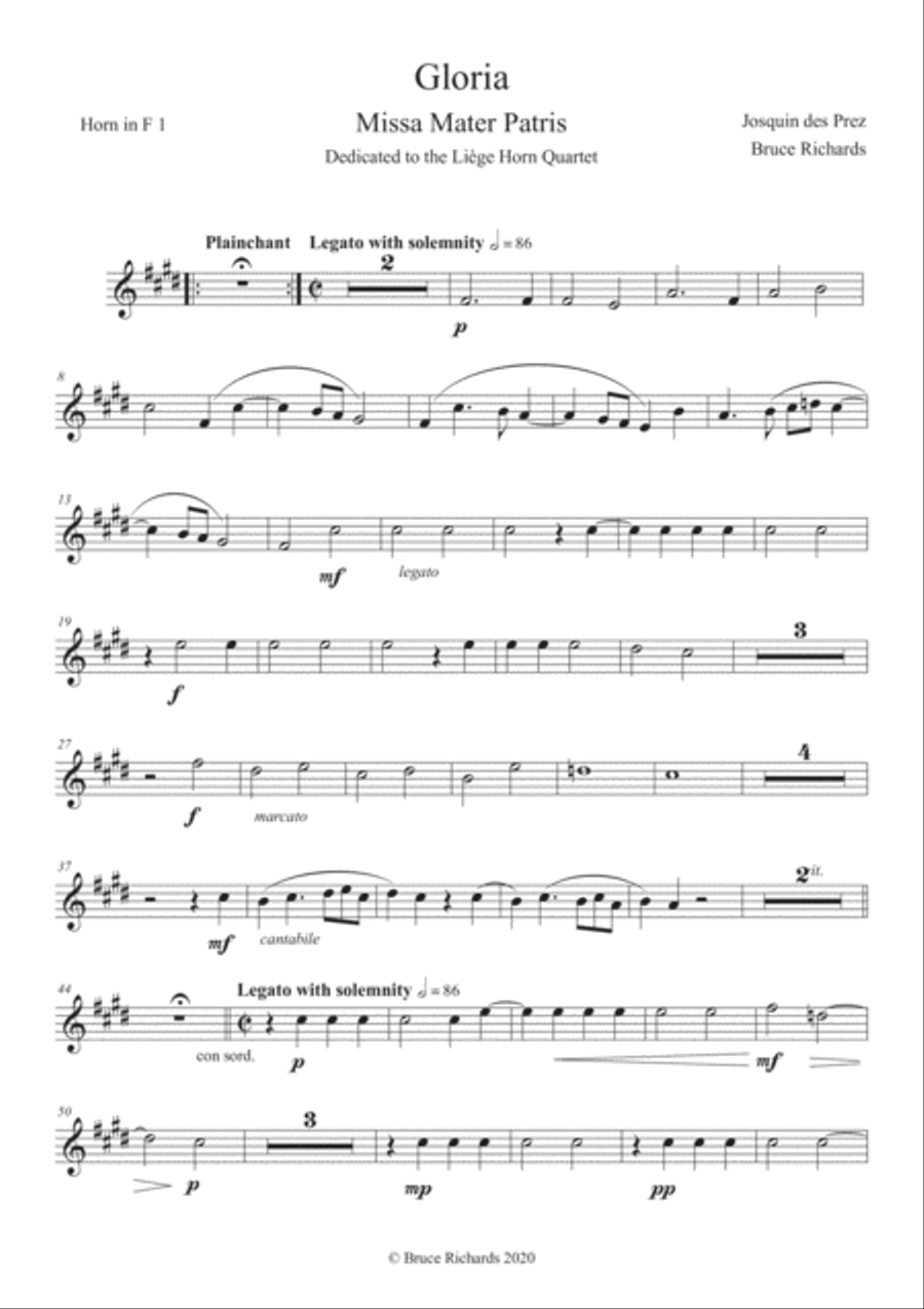 Gloria Gloria Brass Ensemble scores gallery preview page 1