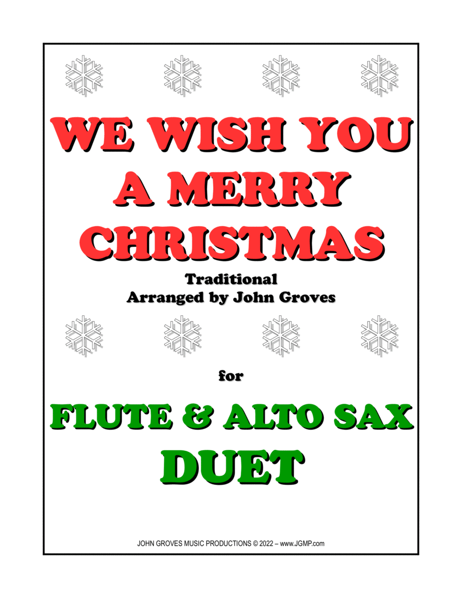 We Wish You A Merry Christmas - Flute & Alto Sax Duet image number null