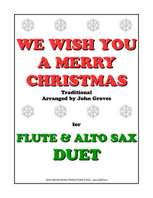 Book cover for We Wish You A Merry Christmas - Flute & Alto Sax Duet