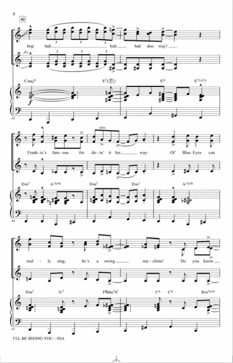 I'll Be Seeing You (arr. Kirby Shaw) SSA scores gallery preview page 6