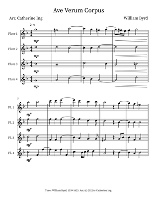 Ave Verum Corpus - Flute Quartet