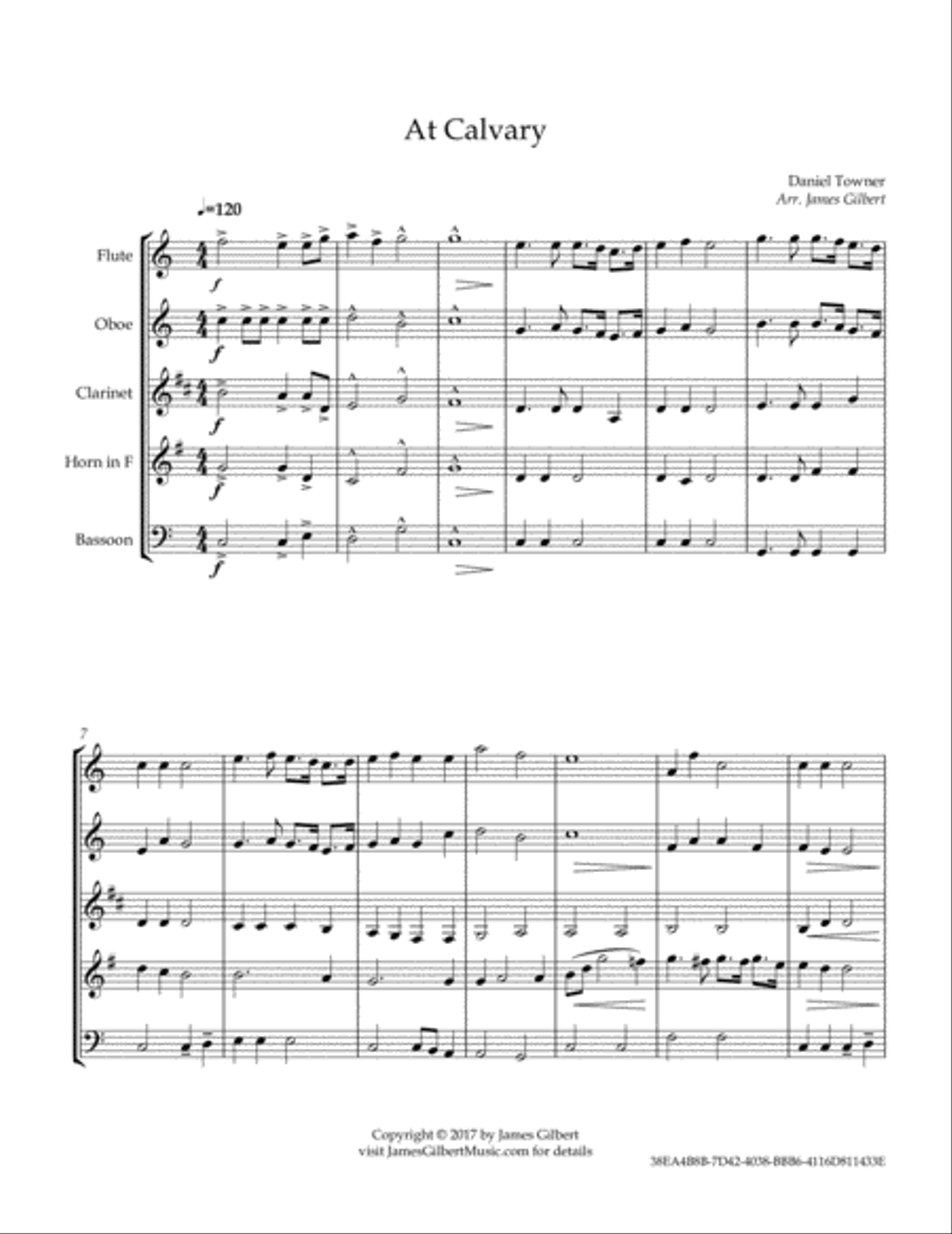 At Calvary Woodwind Quintet scores gallery preview page 4