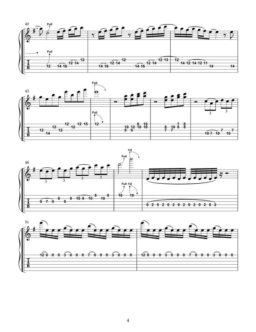 Reach for the Sky Guitar Tablature scores gallery preview page 4