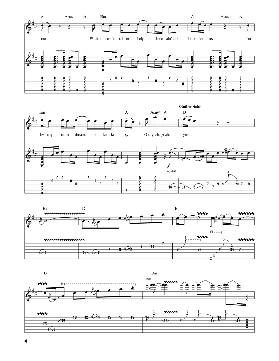 Dreamer Acoustic Guitar scores gallery preview page 4