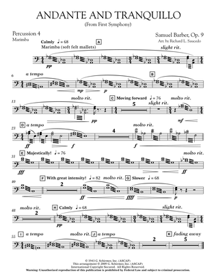 Andante and Tranquillo (from First Symphony) - Percussion 4
