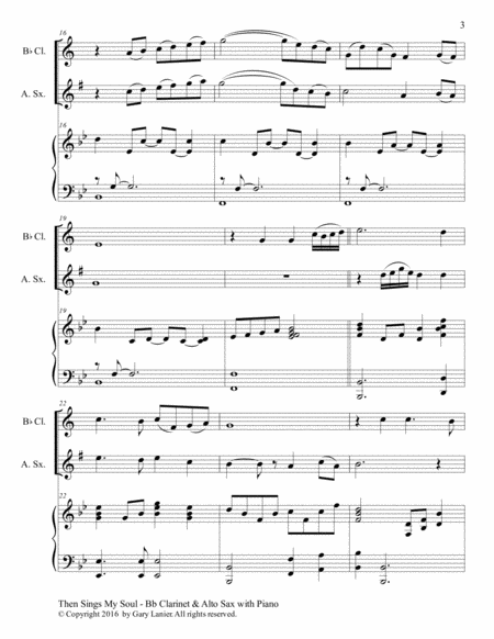 Trios for 3 GREAT HYMNS (Bb Clarinet & Alto Sax with Piano and Parts) image number null