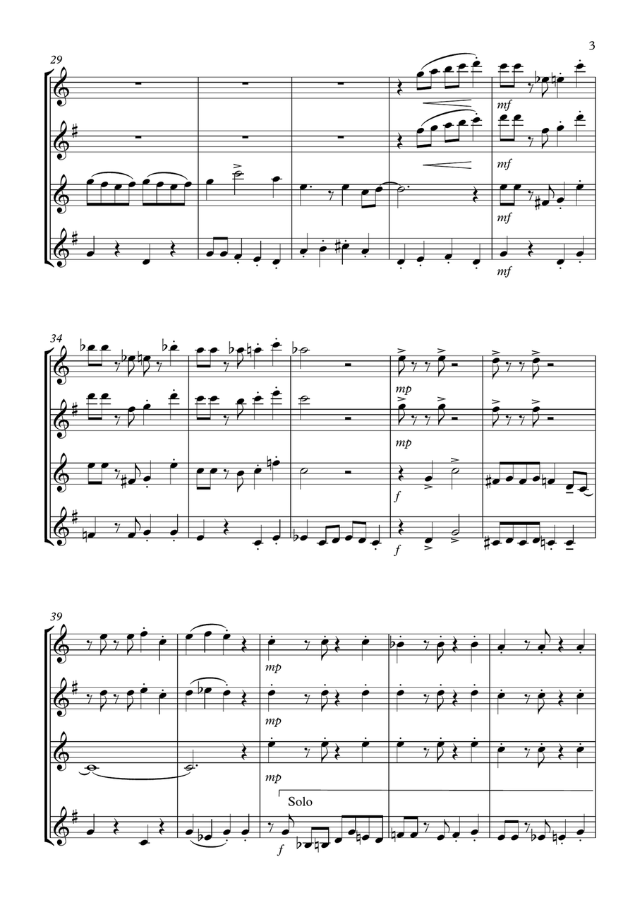 The Flapper's Ball (1920s style): Saxophone Quartet Saxophone Quartet scores gallery preview page 3