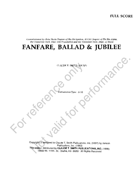 Fanfare, Ballad And Jubilee image number null