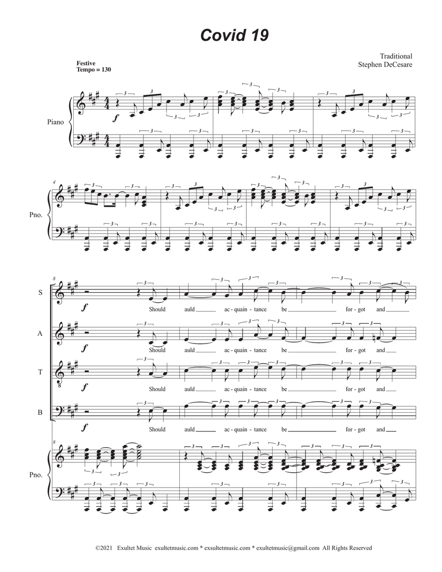 Requiem-CV19 (10-minute musical presentation) (SATB) 4-Part scores gallery preview page 1