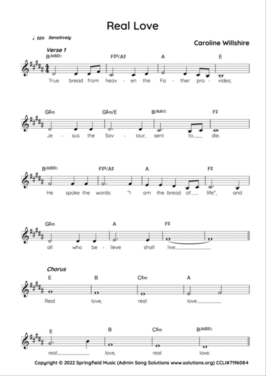Real Love Piano, Vocal, Guitar scores gallery preview page 2